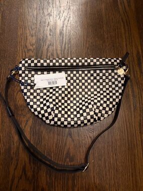 Clare V Grande Fanny Checked Crossbody Bag - NWT Black & White